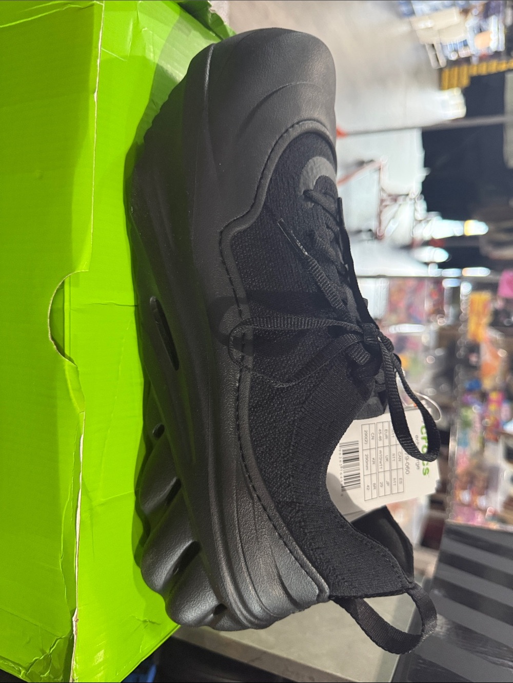 CROCS Echo Surge NIB Men's Black Slip-On Knit Sneakers